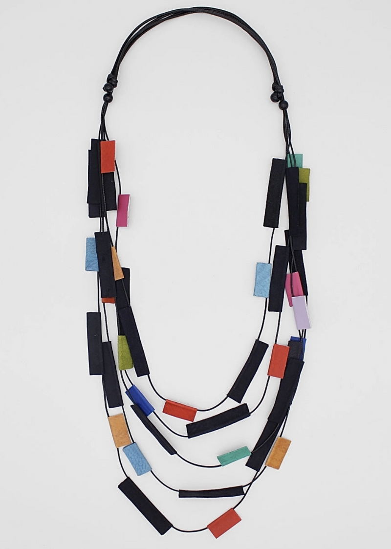 Lisbon Multicolor Leather Necklace