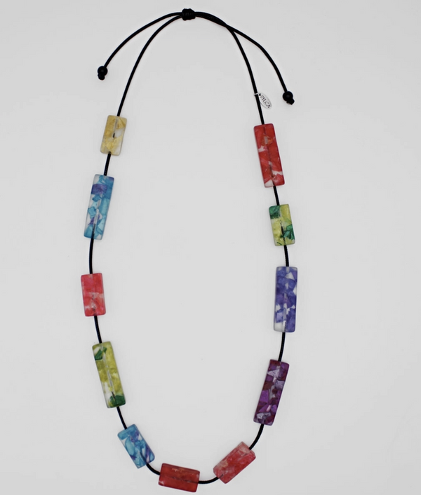 Multi-Color Rectangular Necklace