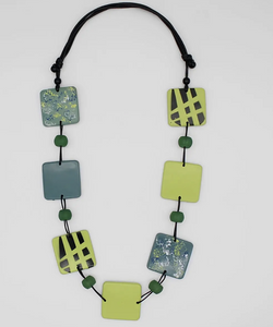 Green Sponge Painted Maren Necklace