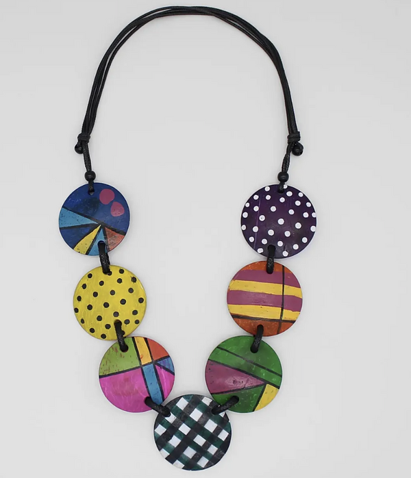 Colorful Rhea Disc Statement Necklace