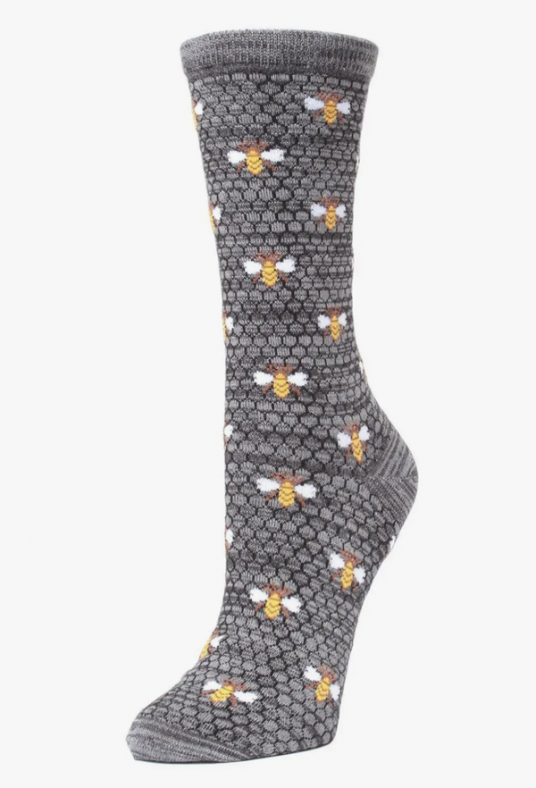 Honey Bee Bamboo Blend Crew Socks