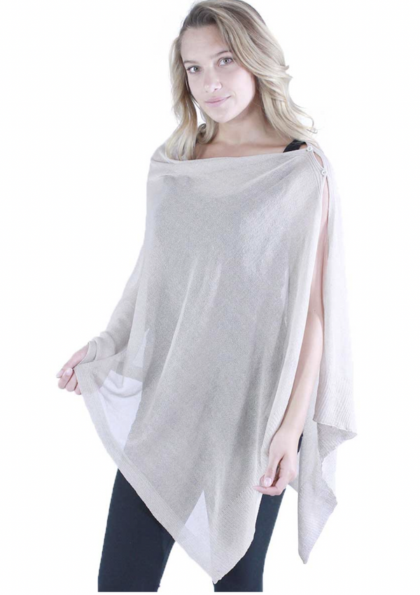 Beige Knit Poncho/Shawl