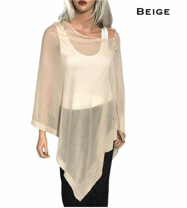 Beige Knit Poncho/Shawl