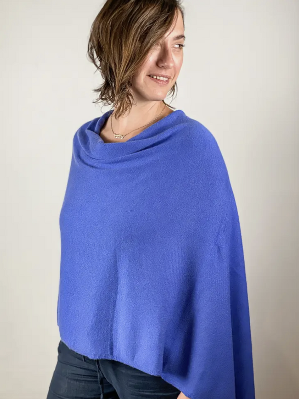 Cobalt Cashmere Poncho