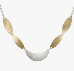 Leaves with Crescent Necklace