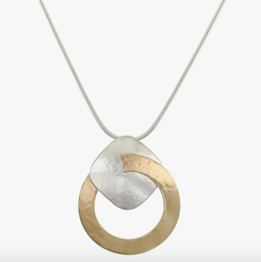 Ring with Rounded Square Necklace