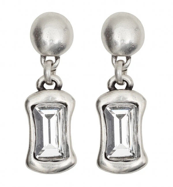 Rect Clear Crystal Earring