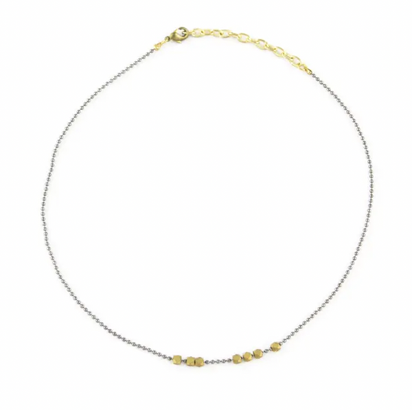 Faceted Brass Necklace