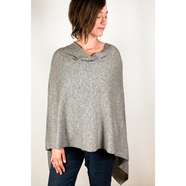 Grey Cashmere Poncho