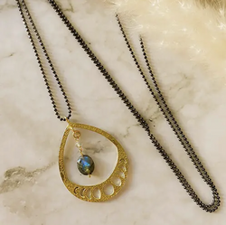 Moonstone Moon Phase Necklace