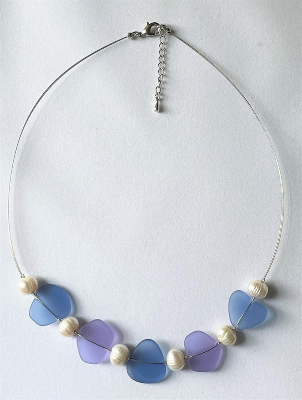 Purple Seaglass & Pearl Necklace