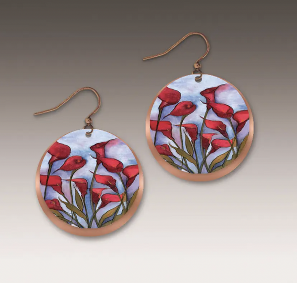 Circle Calla Copper Earring
