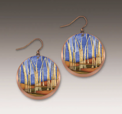 Circle Birches Copper Earring
