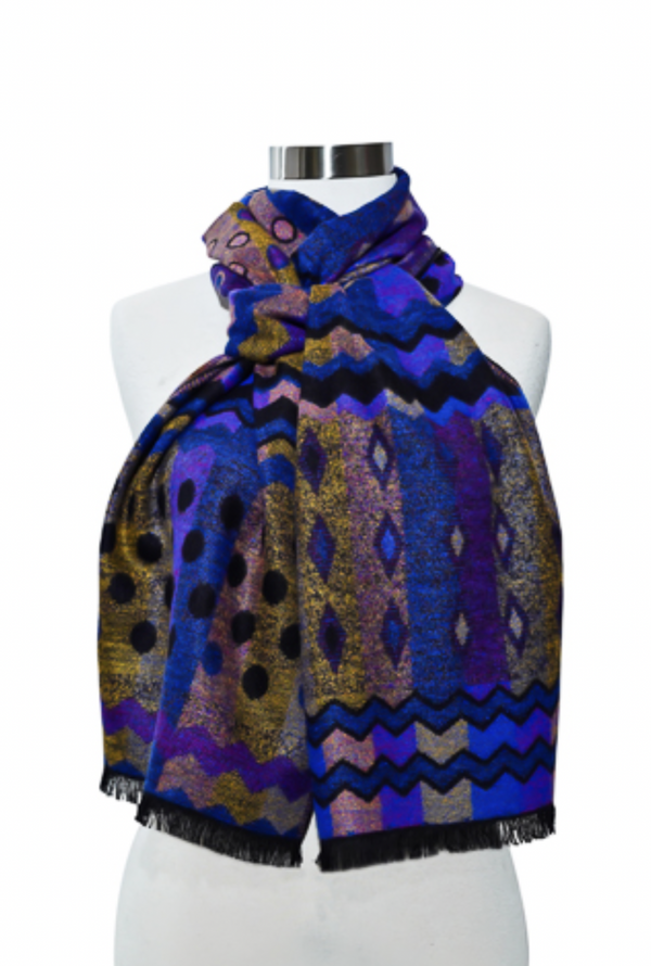 Purple Abstract Cashmere Scarf