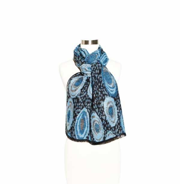 Blue Spots Cashmere Scarf