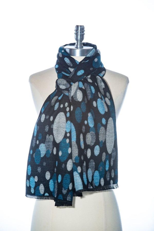 Blue Spots Cashmere Scarf