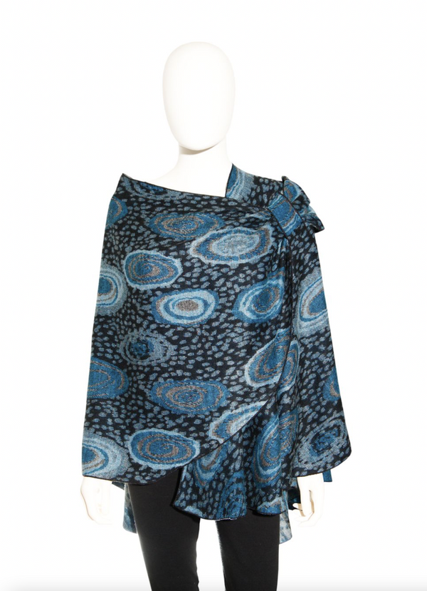 Blue Spots Cashmere Loop Shawl