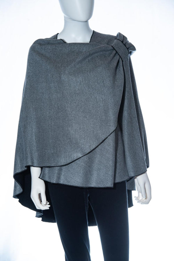 Charcoal Black Rev Cashmere Loop Shawl