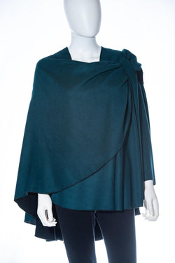 Teal Black Rev Cashmere Loop Shawl