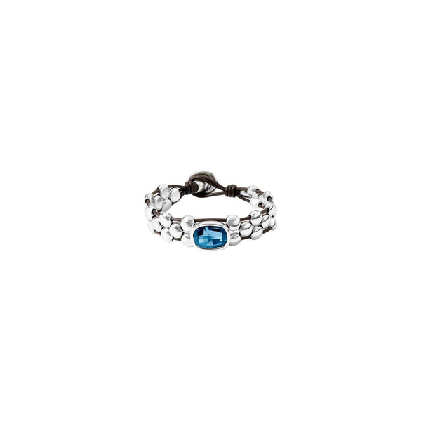 Hey You Blue Crystal Dot Bracelet
