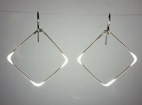 Sterling Open Xl Square Earring