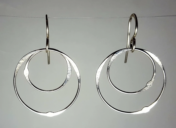 Sterling Double Circle Earring