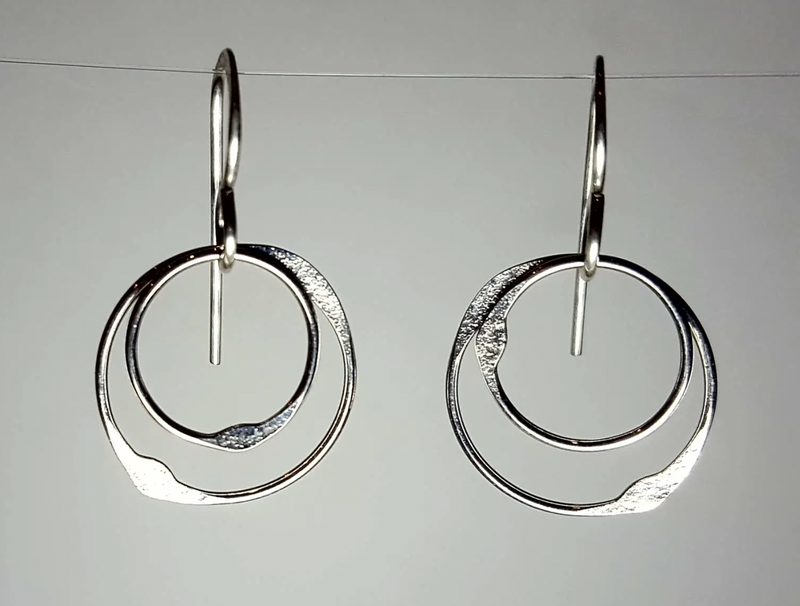 Small Sterling Double Circle Earring