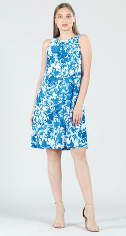 Marine Floral Swing Dress