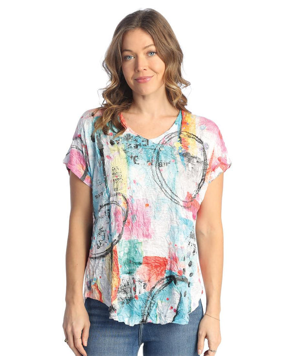 Abstract Crinkle Tee