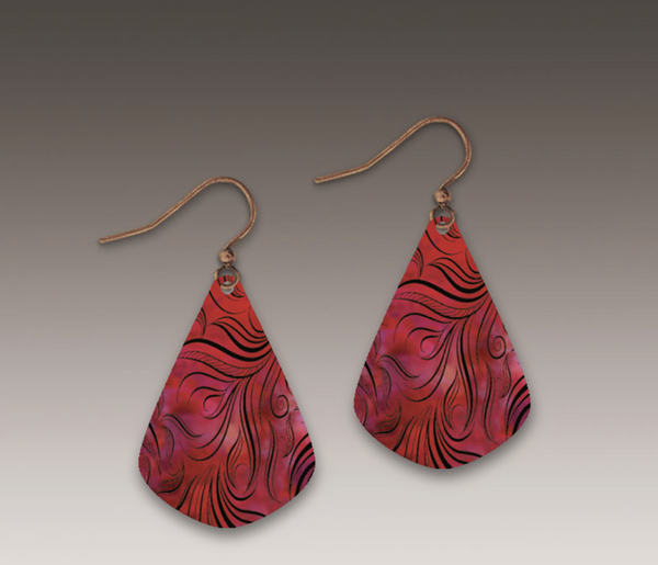 Red Tear Drop Earrings