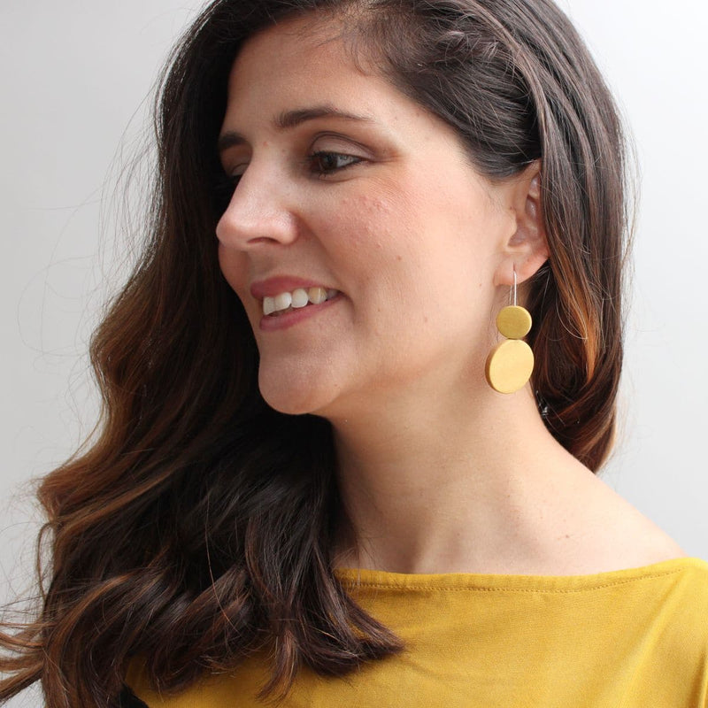 Mustard Dots Earring