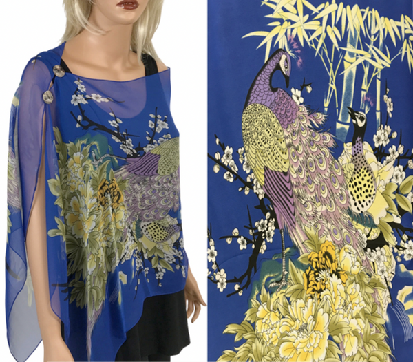 Royal Peacock Button Shawl