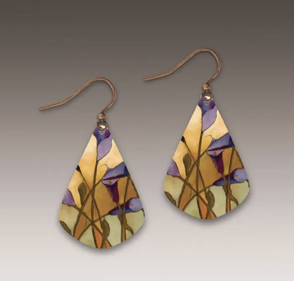 Gold and Purple Abstract Earring