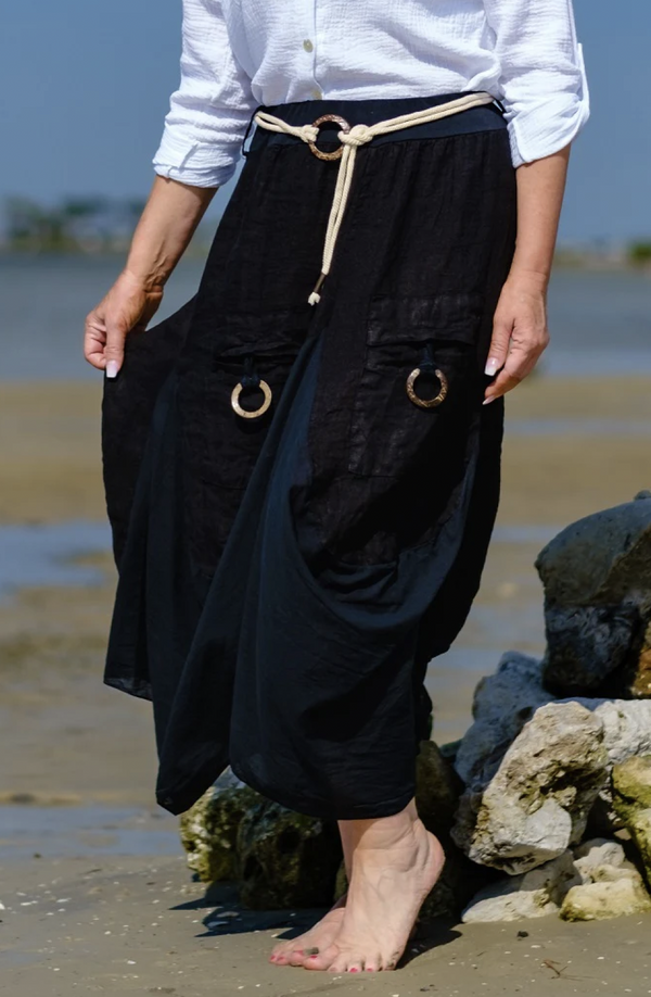 Black Cargo Skirt