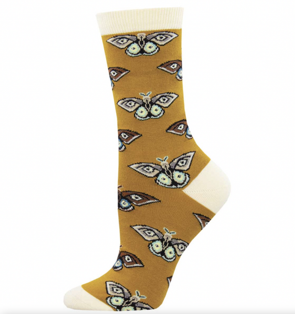 Vintage Moths Bamboo Sock