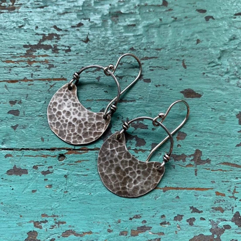 Sterling Crescent Earring