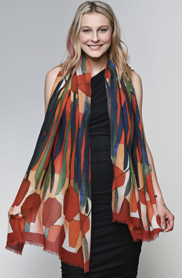 Burgendy Navita Fine Wool Shawl