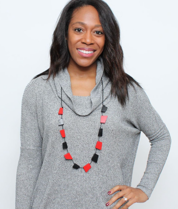 Red & Black Geo Necklace