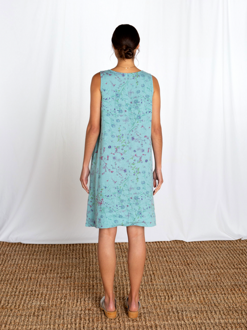 Floral Linen Pocket Dress