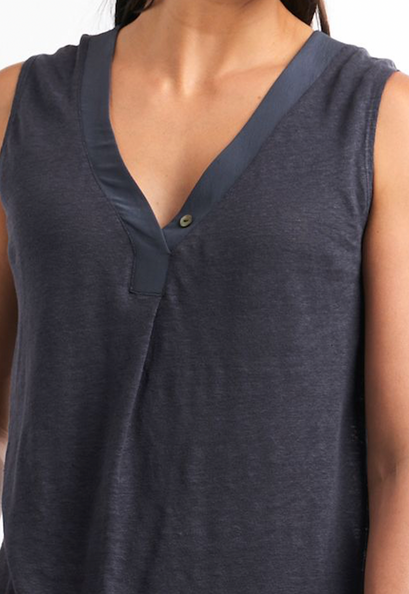 Smoke Linen Jersey Tank