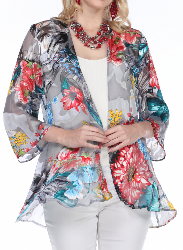 Silk Blend Bold Garden Jacket