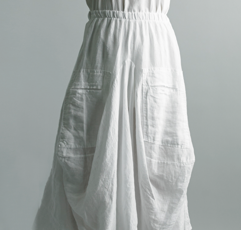 White Linen Lantern Skirt