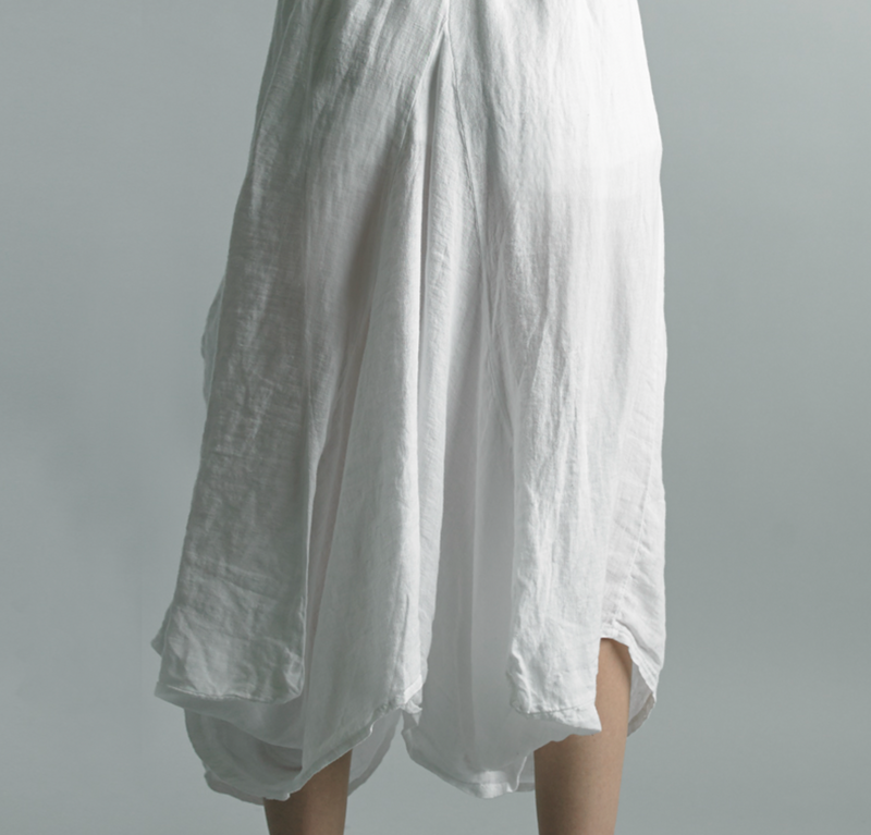 White Linen Lantern Skirt