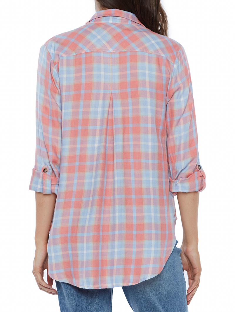 Melon Plaid Tencel Shirt