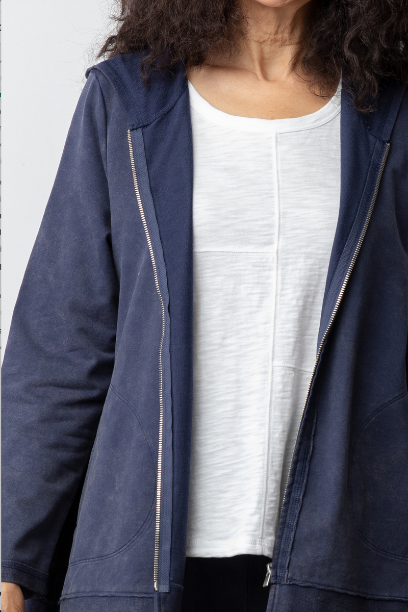 Navy Mineral Hooded Jacket