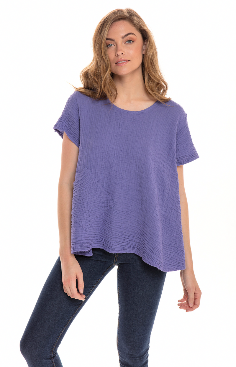 Lilac Text Cotton Tee