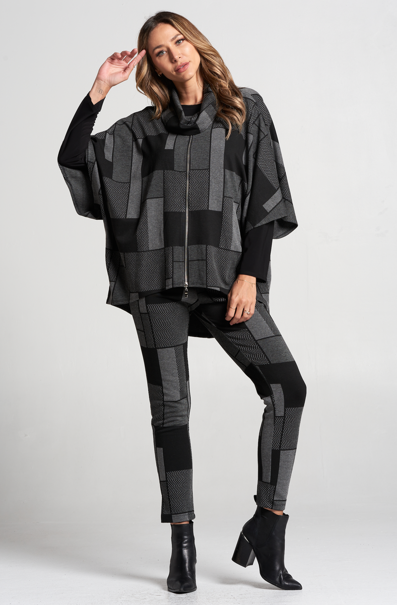 Zip Patchwork Poncho