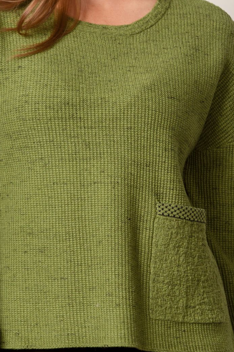 Leaf Contrast Sweater