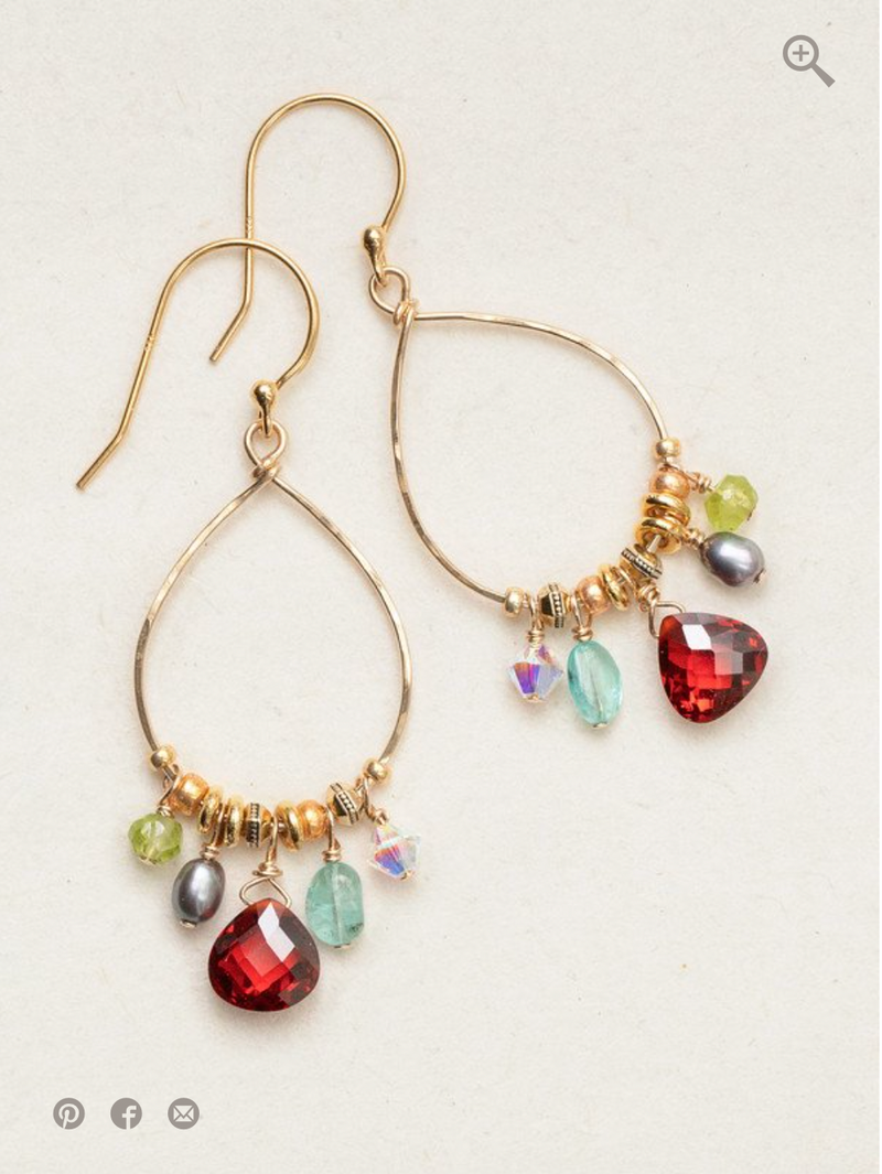 Gold Hoop & Stone Earrings