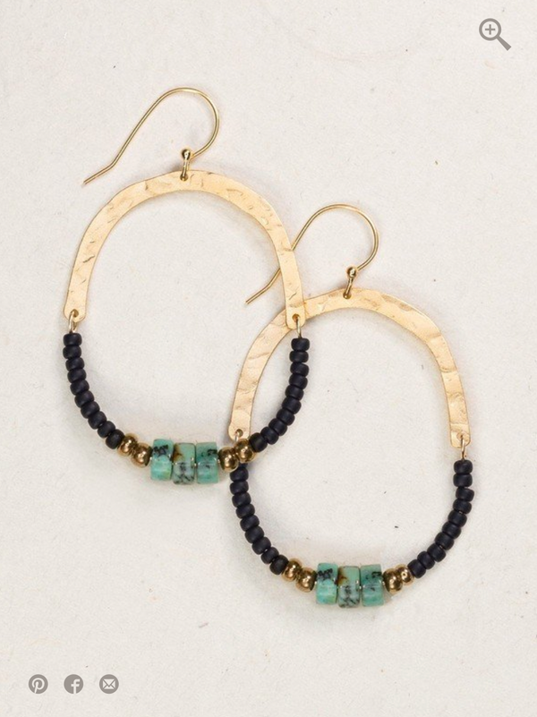 Turquoise & Gold Earring